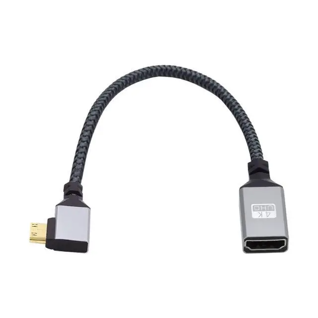 Alt view image 4 of 7 - 4K Cable Type-C MINI HDMI 1.4 Male 90 Degree Left Angled to HDMI Female Extension Cable for DV MP4 Camera DC Laptop HDTV