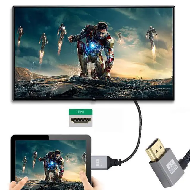 Alt view image 3 of 7 - 4K Cable Type-A Standard HDMI 1.4 Male 90 Degree Left Angled to HDMI Female Extension Cable for DV MP4 Camera DC Laptop HDTV