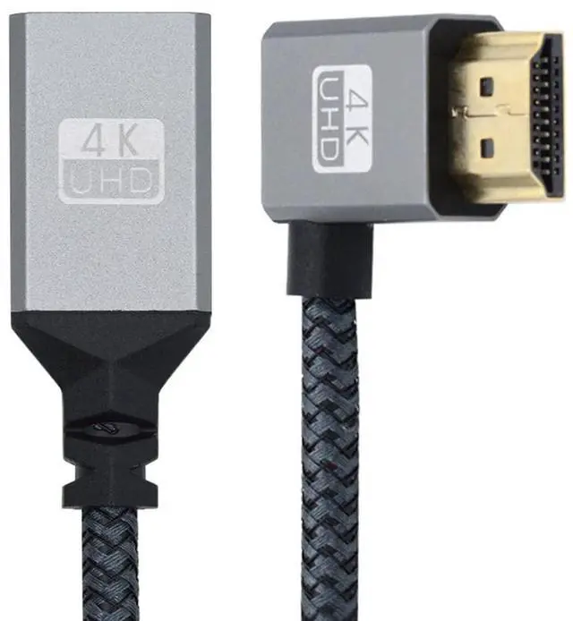Main image of 4K Cable Type-A Standard HDMI 1.4 Male 90 Degree Left Angled to HDMI Female Extension Cable for DV MP4 Camera DC Laptop HDTV