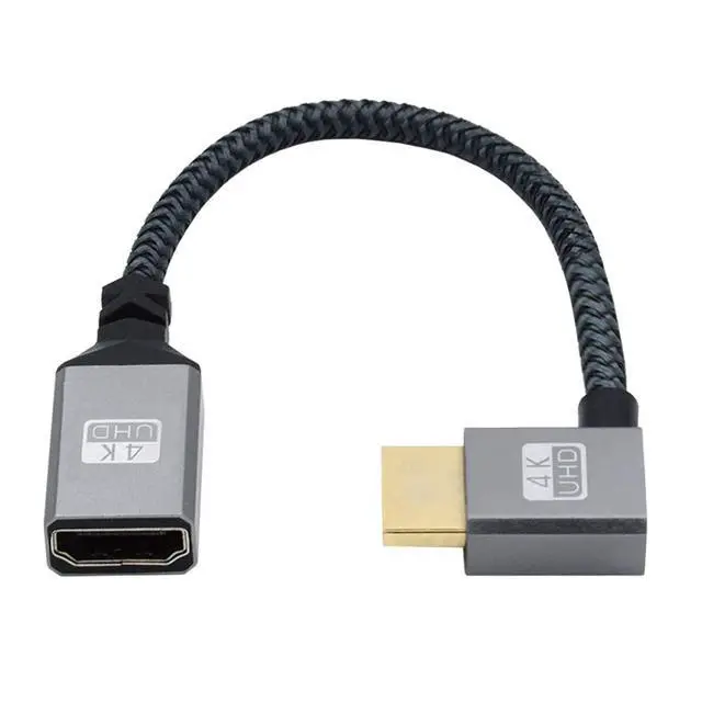 Alt view image 4 of 7 - 4K Cable Type-A Standard HDMI 1.4 Male 90 Degree Right Angled to HDMI Female Extension Cable for DV MP4 Camera DC Laptop HDTV