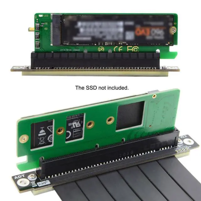 Alt view image 4 of 7 - M-Key NVME AHCI SSD M.2 2280 to PCI-E 3.0 PCI Express 4.0 16x Horizontal Adapter for Desktop Motherboard