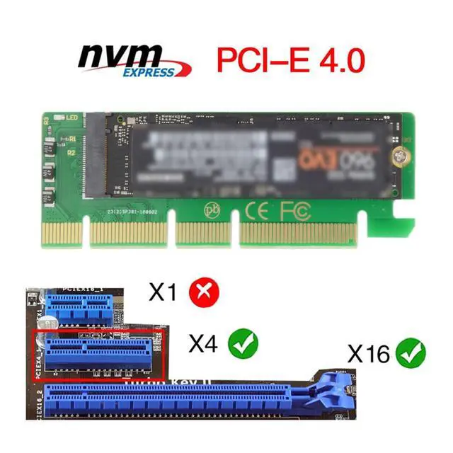 Alt view image 7 of 7 - M-Key NVME AHCI SSD M.2 2280 to PCI-E 3.0 PCI Express 4.0 16x Horizontal Adapter for Desktop Motherboard