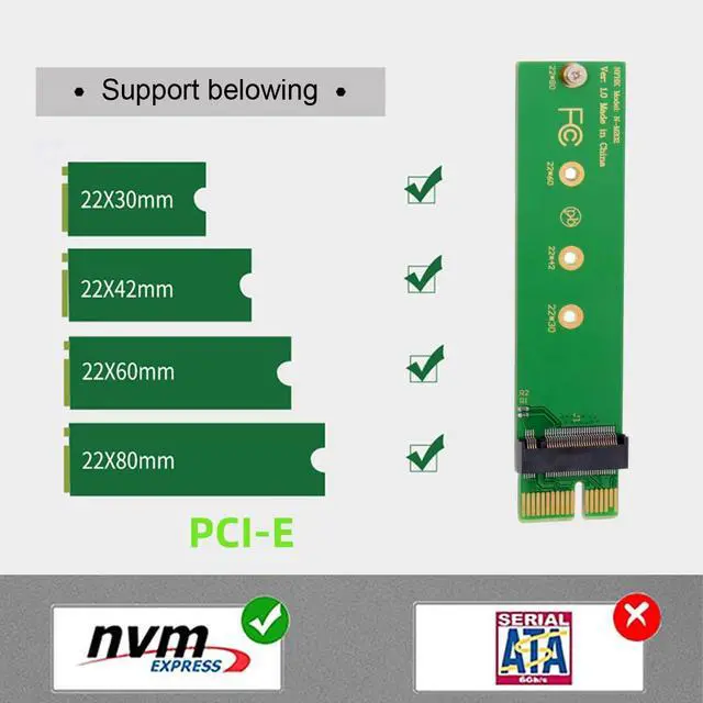 Alt view image 3 of 6 - M-Key NVME AHCI SSD M.2 2280 to PCI-E 3.0 PCI Express 4.0 1x Vertical Adapter for Desktop Motherboard