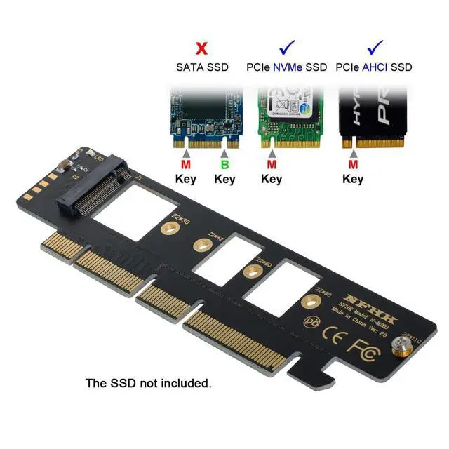 Alt view image 6 of 7 - M-Key NVME AHCI SSD M.2 22110 2280 to PCI-E 3.0 PCI Express 4.0 16x Horizontal Adapter for Desktop Motherboard