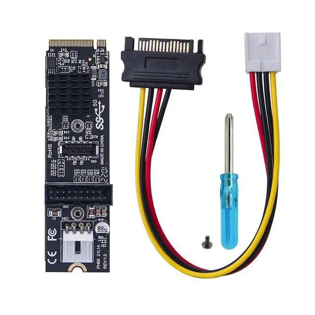 Alt view image 6 of 7 - 5Gbps Type-E USB 3.1 Front Panel Socket IDC & USB3.0 20Pin to NVME M-Key Express Card VL805 Adapter for Motherboard