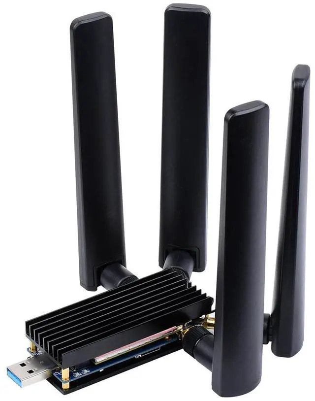Main image of 5G DONGLE Module Quad Antennas M.2(NGFF) Key B Interface, Compatible with 3042/3052, USB 3.1 Type A Port for Raspberry Pi/PC/Jetson Nano to Enable 5G Network wtih Aluminum Alloy Heatsink