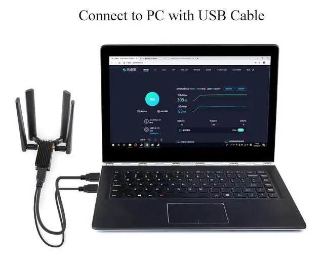 Alt view image 3 of 7 - 5G DONGLE Module Quad Antennas M.2(NGFF) Key B Interface, Compatible with 3042/3052, USB 3.1 Type A Port for Raspberry Pi/PC/Jetson Nano to Enable 5G Network wtih Aluminum Alloy Heatsink
