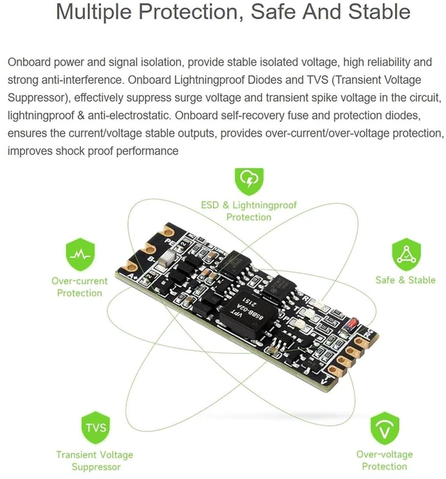 Alt view image 5 of 7 - Galvanic Isolated TTL to RS485 Converter, TTL/RS485 Standard, Converting TTL Signal Into Differential RS485 Signal, Supports Half-Duplex Communication, Multi-Isolation Protection