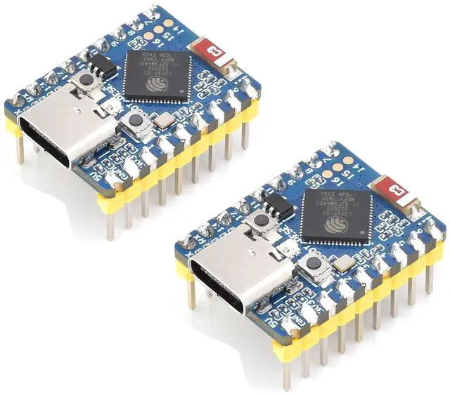 Main image of 2PCS ESP32-C3 Mini Development Board with Pre-Soldered Header, Based on ESP32-C3FN4 Single-Core Processor 160MHz Running Frequency, Support 2.4GHz W-i-F-i & Blue-Too-th 5
