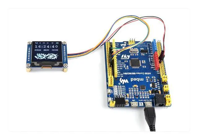 Alt view image 6 of 7 - 1.5inch OLED Display Module 128x128 Pixels, SPI/I2C Interface 16 Gray Scale 3.3V / 5V Operating Voltage, Compatible with Arduin/Raspberry Pi/STM32, etc