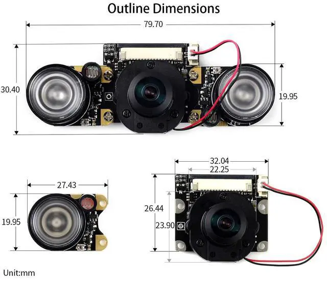 Alt view image 7 of 7 - Compatible with Jetson Nano Camera IMX219-160 8MP IR-Cut Infrared Night Vision, 162° FOV,for Raspberry Pi Compute Module CM3 / CM3+ / CM4 /Jetson Nano Developer Kit B01/2GB / Jetson Xavier NX