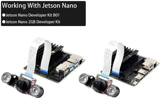 Alt view image 5 of 7 - Compatible with Jetson Nano Camera IMX219-160 8MP IR-Cut Infrared Night Vision, 162° FOV,for Raspberry Pi Compute Module CM3 / CM3+ / CM4 /Jetson Nano Developer Kit B01/2GB / Jetson Xavier NX