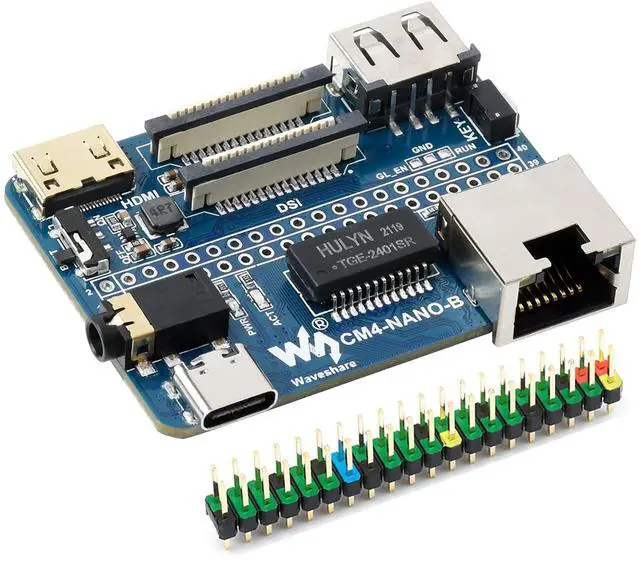 Main image of Nano Base Board (B) for Raspberry Pi Compute Module 4 Lite/eMMC, with Standard CM4 Socket, with Raspberry Pi 40PIN GPIO Interface, Gigabit Ethernet, USB2.0, DSI, CSI, 3.5mm Audio Jack