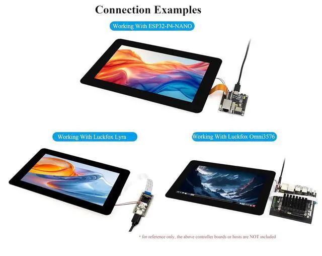 Alt view image 6 of 7 - 7inch DSI LCD Capacitive Touch Screen Compatible with Raspberry Pi 5/4B/3B+/3B/3A+/CM5/CM4/CM3+/CM3,ESP32-P4, RK3576, RK3506, 1280x720 Pixels, 10-Point Touch IPS Display, Anti-Fingerprint Process