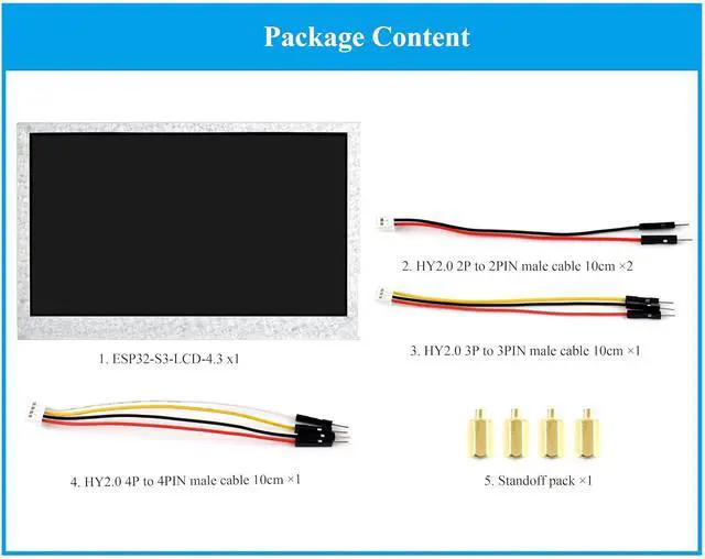 Alt view image 2 of 7 - ESP32-S3 4.3inch Display Development Board, 800x480 Pixel IPS LCD Screen, 32-bit LX7 Dual-Core Processor, Up to 240MHz Frequency, Onboard CAN RS485 I2C Interfaces, Support W F& BLE 5 (No Touch)