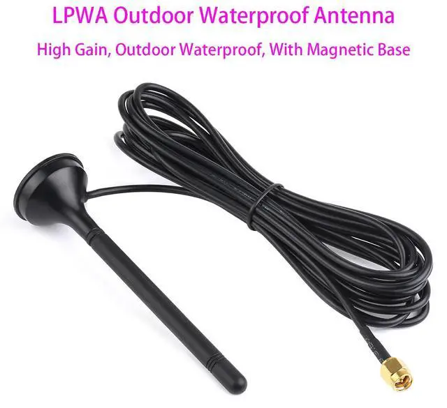 Alt view image 5 of 7 - LPWA Outdoor Waterproof Antenna, 5dBi High GAIN with Magnetic Base, SMA Male Connector LoRa Antenna, Support 4G/3G/2G/LPWA, 690~2700 Frequency