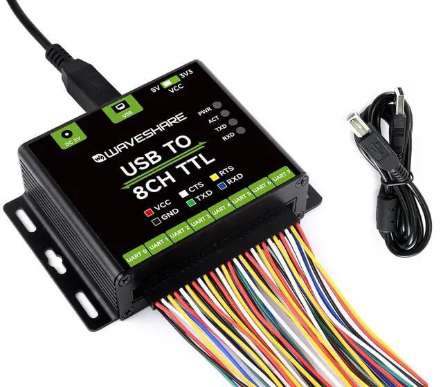 Main image of Industrial USB to 8CH TTL Converter USB to TTL (UART) Adapter Board, 1200bps ~ 2M Baudrate Onboard TVS, Self-Recovery Fuse and Protection Diodes, Compatible with Win7/8/8.1/10/11,Linux, Android