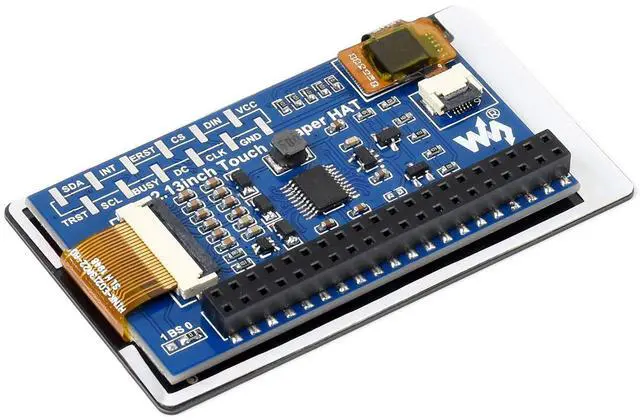 Alt view image 3 of 6 - 2.13inch Touch e-Paper HAT for Raspberry Pi 4B/3B+/3B/2B/Zero/Zero W/Zero WH, 250x122 Pixels, Black White Two-Color, 5-Point Touch Capacitive E-Ink Screen LCD, SPI Interface Support Partial Refresh
