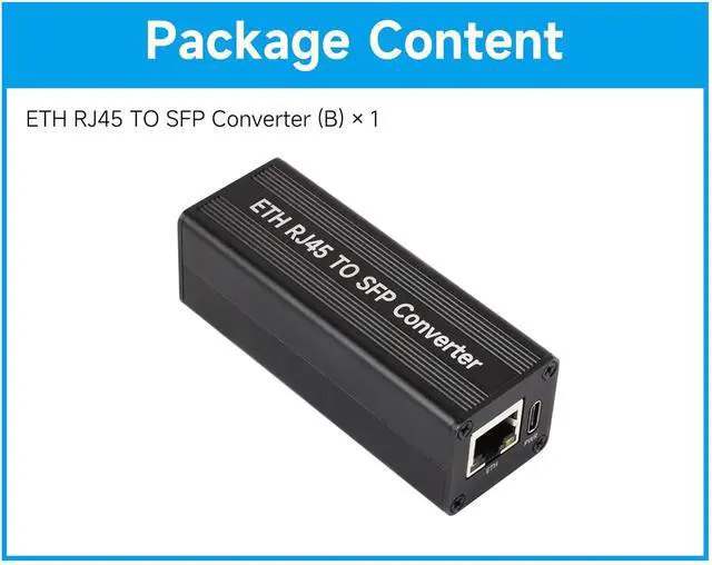 Alt view image 2 of 5 - Gigabit Auto-Negotiation SFP Fiber-to-ETH Converter, No PoE Module