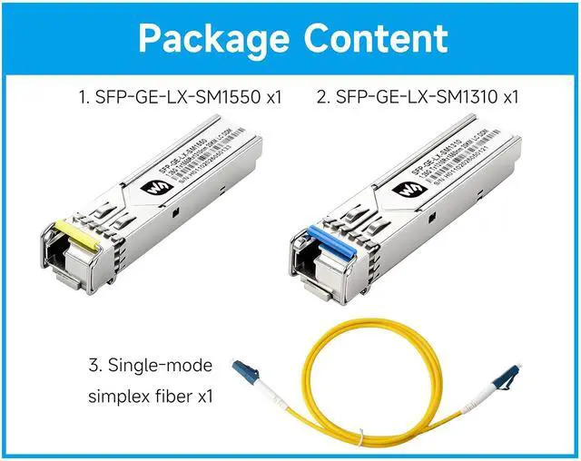 Alt view image 2 of 5 - Gigabit SFP Optical Transceiver with LC Connector, Single-Mode Single-Fiber