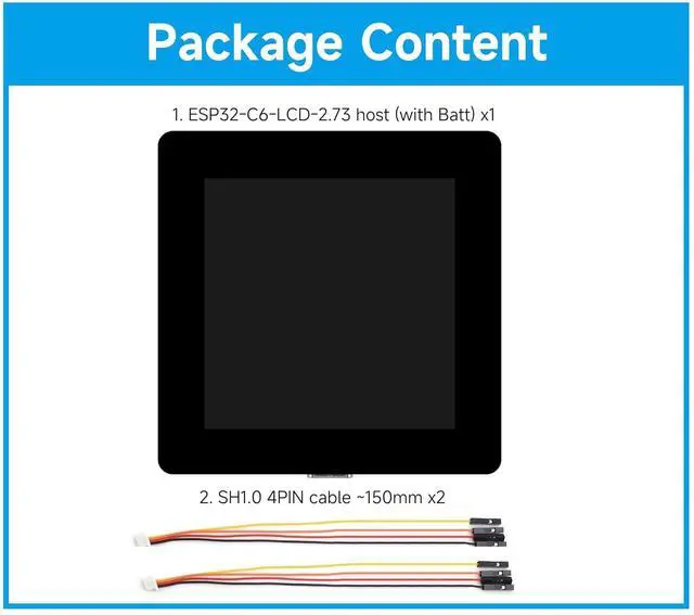 Alt view image 2 of 7 - ESP32-C6 2.73inch LCD Display Dev Board, RISC-V 32-bit, 320×320, with Batt