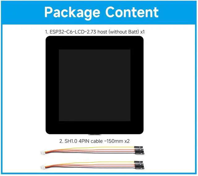Alt view image 2 of 7 - ESP32-C6 2.73inch LCD Display Dev Board, RISC-V 32-bit, 320×320, No Batt