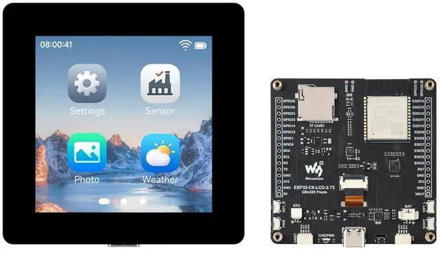 Main image of ESP32-C6 2.73inch LCD Display Dev Board, RISC-V 32-bit, 320×320, No Batt