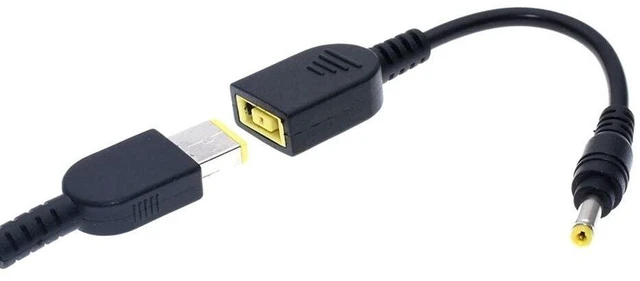 Alt view image 2 of 3 - JMT DC 7.9 x 5.5mm Round Jack to Square USB Plug Converter Laptop Power Adapter Connector Cable Compatible for Lenovo ThinkPad IBM Charger (15cm,4.0x1.7mm Male-USB Female)