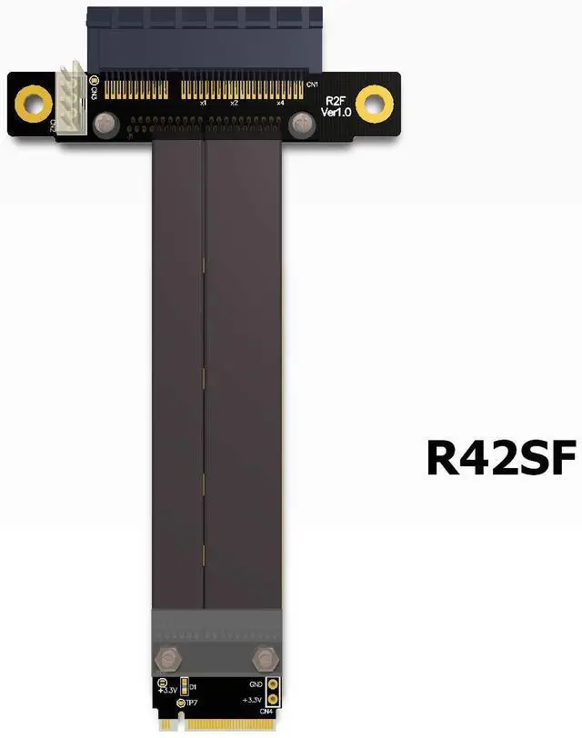 Alt view image 2 of 6 - Riser PCIe X4 3.0 PCI-E 4X to M.2 NGFF NVMe M Key 2280 Riser Card Gen3.0 Cable M2 Key-M PCI-Express Extension Cord 32G/BPS (15CM,R42SF)