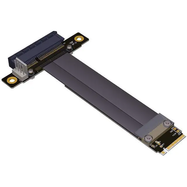 Alt view image 3 of 6 - Riser PCIe X4 3.0 PCI-E 4X to M.2 NGFF NVMe M Key 2280 Riser Card Gen3.0 Cable M2 Key-M PCI-Express Extension Cord 32G/BPS (15CM,R42SF)