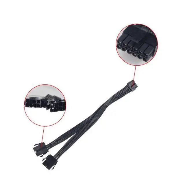 Alt view image 5 of 6 - JMT Dual PCIe 6/8 Pin Female to Mini 12 Pin Male GPU Power Adapter Cable Compatible with NVIDIA GeForce RTX 30 Series RTX 3080 RTX 3090 GPU (Single CPU)