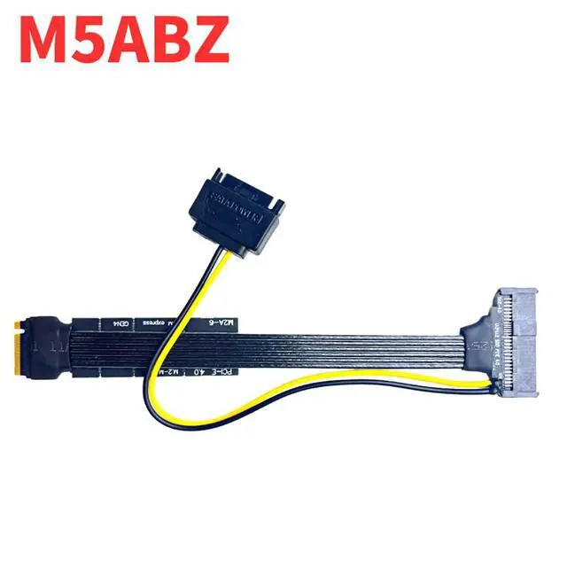 Alt view image 2 of 7 - JMT PCIE 4.0 M.2 to U.2 U.3 SSD Adapter Cable GEN4 High Speed with SATA Power Supply Compatible with?M2 NVME 2230 2242 2260 2280 SSD (20cm-M5ABZ)