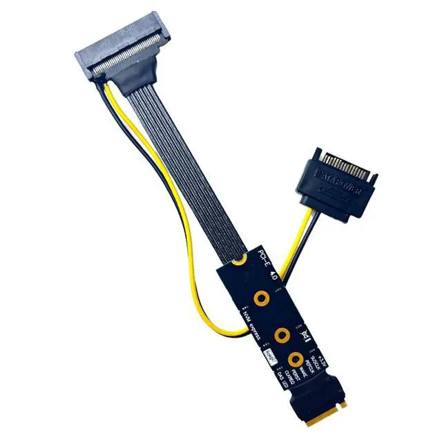 Main image of JMT PCIE 4.0 M.2 to U.2 U.3 SSD Adapter Cable GEN4 High Speed with SATA Power Supply Compatible with?M2 NVME 2230 2242 2260 2280 SSD (20cm-M5ABZ)