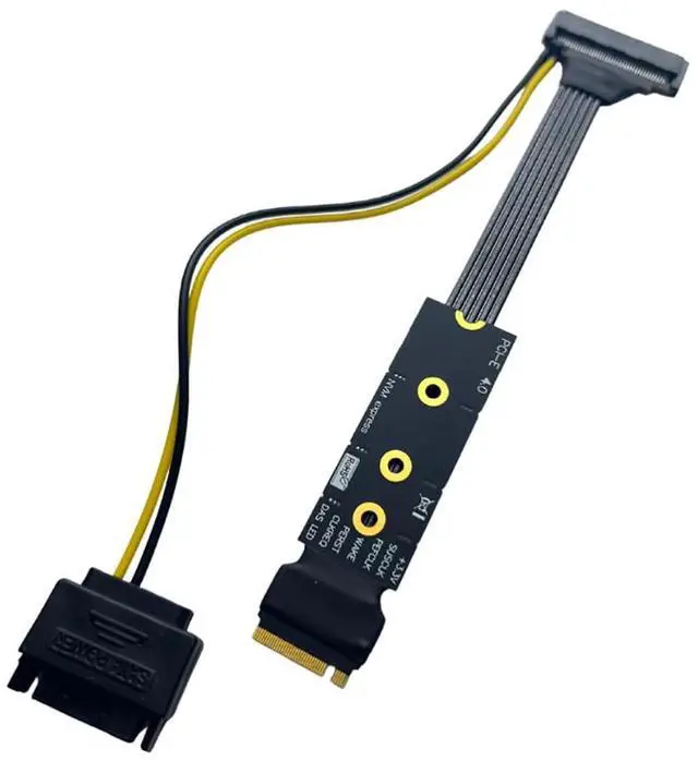 Main image of JMT PCIE 4.0 M.2 to U.2 U.3 SSD Adapter Cable GEN4 High Speed with SATA Power Supply Compatible with?M2 NVME 2230 2242 2260 2280 SSD (30cm-M5ABZ)