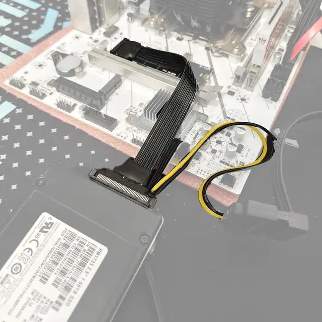 Alt view image 3 of 7 - JMT PCIE 4.0 M.2 to U.2 U.3 SSD Adapter Cable GEN4 High Speed with SATA Power Supply Compatible with?M2 NVME 2230 2242 2260 2280 SSD (20cm-M5ABZ)