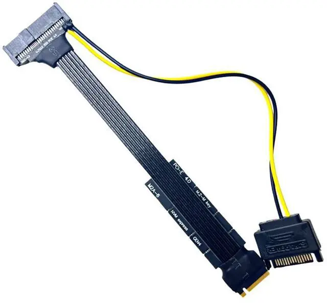 Main image of JMT PCIE 4.0 M.2 to U.2 U.3 SSD Adapter Cable GEN4 High Speed with SATA Power Supply Compatible with?M2 NVME 2230 2242 2260 2280 SSD (25cm-M5ABZ)