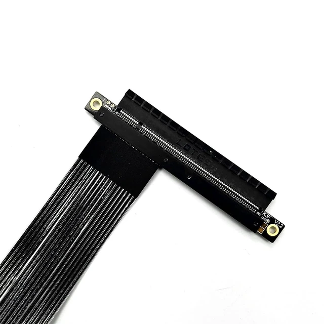 Alt view image 3 of 5 - ADT-K23S PCIe 5.0 x4 to x16 Graphics Card Extension Cable 128Gbps High-Speed Flex Adapter, Reversible Support 1U Extension (K23SF-BK,15CM)
