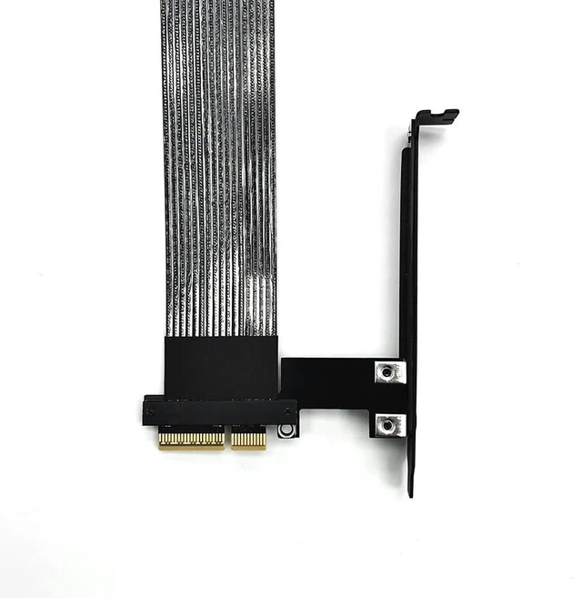 Alt view image 4 of 5 - ADT-K23S PCIe 5.0 x4 to x16 Graphics Card Extension Cable 128Gbps High-Speed Flex Adapter, Reversible Support 1U Extension (K23SR-F2,15CM)