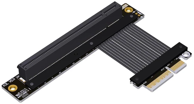 Main image of ADT-K23S PCIe 5.0 x4 to x16 Graphics Card Extension Cable 128Gbps High-Speed Flex Adapter, Reversible Support 1U Extension (K23SL-BK,15CM)