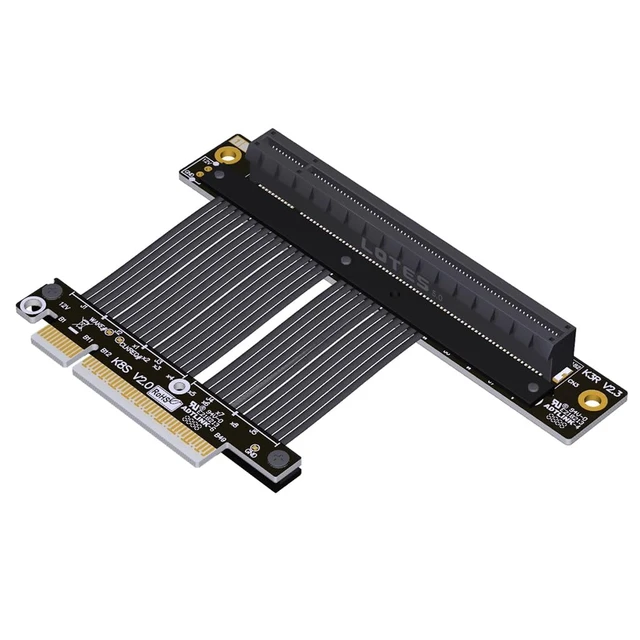 Main image of ADT-K33 K83 Low-Profile PCIe 5.0 x16 x8 Extension Cable 512Gbps Gen5 High-Speed Flexible Adapter Compatible with RTX50 RX90xx Series GPU (K83SR-BK,15CM)