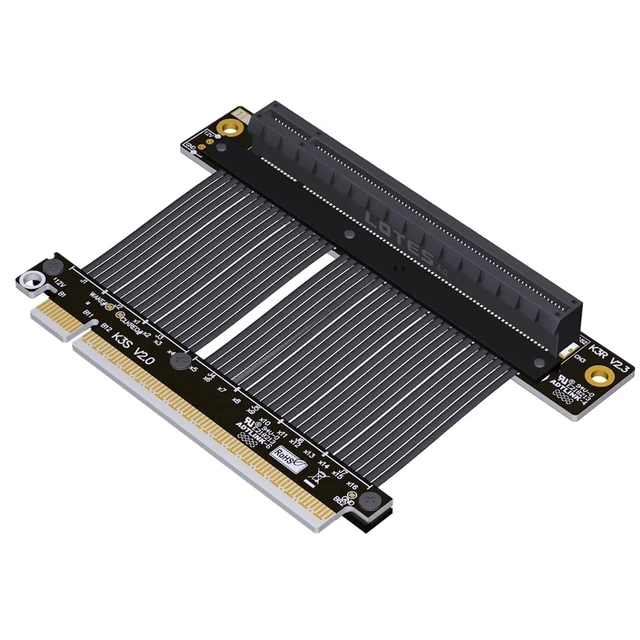 Main image of ADT-K33 K83 Low-Profile PCIe 5.0 x16 x8 Extension Cable 512Gbps Gen5 High-Speed Flexible Adapter Compatible with RTX50 RX90xx Series GPU (K33SR-BK,15CM)