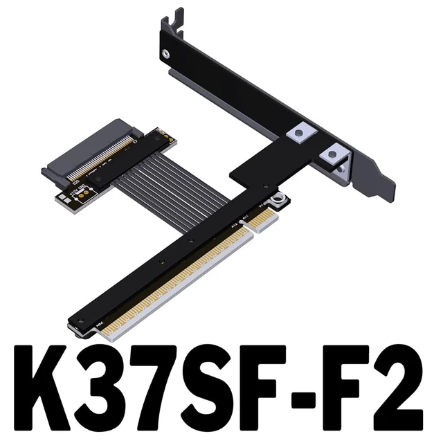 Alt view image 2 of 7 - ADT-K37SF PCIe 5.0 x16 to SFF-8639 U.2 SSD Adapter Cable 128Gbps High-Speed Lossless Flex Extension Cable Compatible with U.2 NVMe SSD (15CM,K37SF-F2)