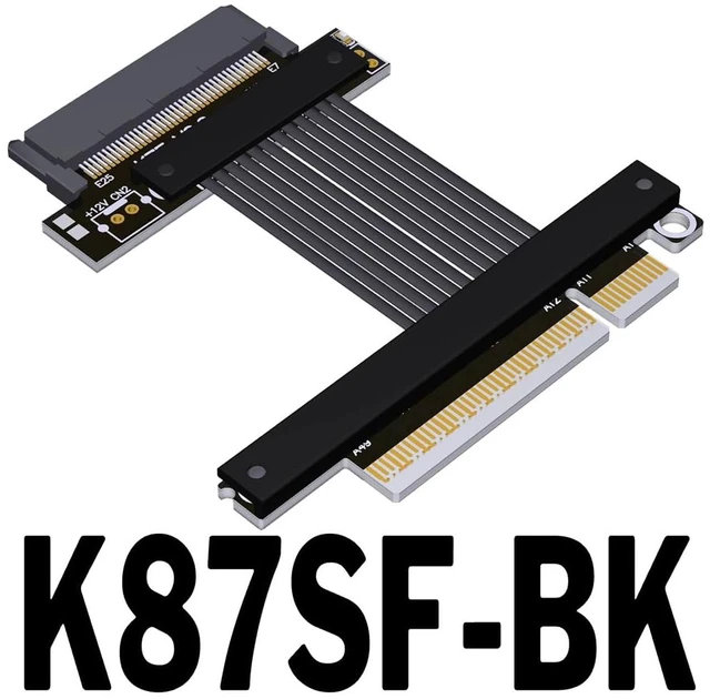 Alt view image 2 of 5 - ADT-K87SF PCIe 5.0 x8 to SFF-8639 U.2 SSD Adapter Cable 128Gbps High-Speed Lossless Flex Extension Cable Compatible with U.2 NVMe SSD (K87SF-BK,15CM)