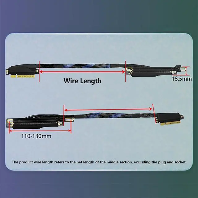 Alt view image 4 of 7 - Narrow Version PCIe 4.0 x8 to x16 Extension Cable 16GBS Built-in Left/Right Ethernet Ports for GPU AI Server GEN4-816AD4Z (30CM,Left Out Right in)