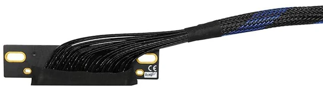 Alt view image 6 of 7 - Narrow Version PCIe4.0 x8 to x8 Extension Cable 16GBS Rigid Cable Adapter Built-in Left/Right Ethernet Port for GPU AI Server GEN4-88AD4Z (30CM,Right Out Right in)