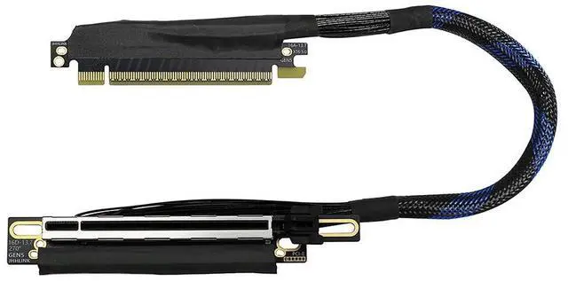 Main image of PCIE 5.0 X16 Extension Cable 64GBS High-Speed 270 Degree Silver-Plated GEN5 Adapter Lossless for Graphics Card GPU 16AD5Z (Right Out Right in,30CM)