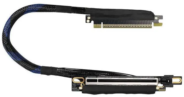 Main image of PCIE 5.0 X16 Extension Cable 64GBS High-Speed 270 Degree Silver-Plated GEN5 Adapter Lossless for Graphics Card GPU 16AD5Z (30CM,Left Out Left in)