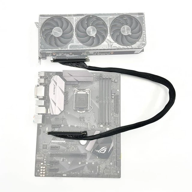 Alt view image 3 of 6 - ADT-K33U PCIe 5.0 x16 Graphics Card Extension Cable Dual Reverse 512Gbps Compatible with RTX50 RX90xx Series and New PCIe5.0 GPU (50cm,K33UR-RR)