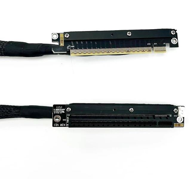 Alt view image 5 of 6 - ADT-K33U PCIe 5.0 x16 Graphics Card Extension Cable Dual Reverse 512Gbps Compatible with RTX50 RX90xx Series and New PCIe5.0 GPU (50cm,K33UR-RR)