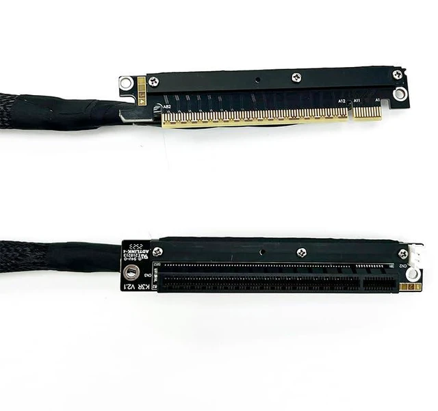 Alt view image 6 of 7 - ADT-K33U PCIe 5.0 x16 Graphics Card Extension Cable Dual Reverse 512Gbps Compatible with RTX50 RX90xx Series and New PCIe5.0 GPU (30cm,K33UR-RR)